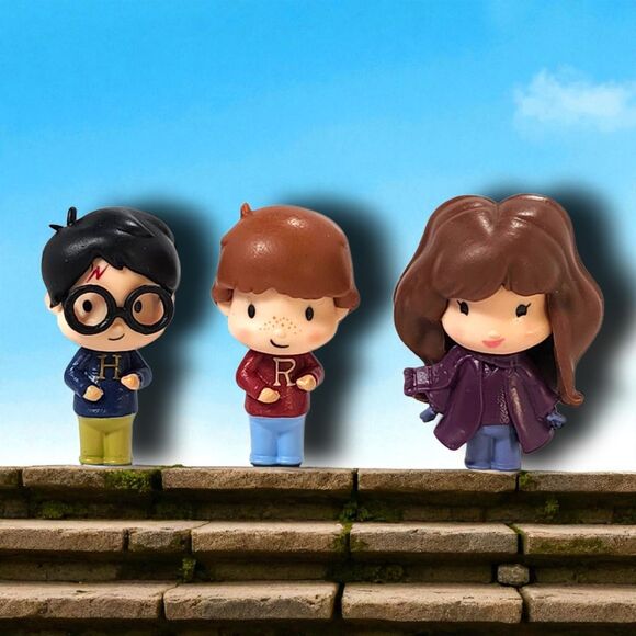 Harry Potter Wizarding World Micro Magical Moments Golden Trio Figures Lot - Picture 1 of 5